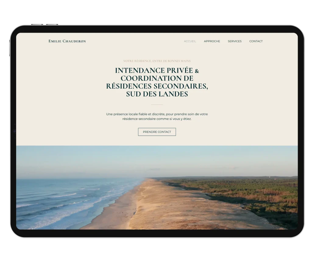 projet site internet Gestion & intendance de résidence secondaire Sud Landes