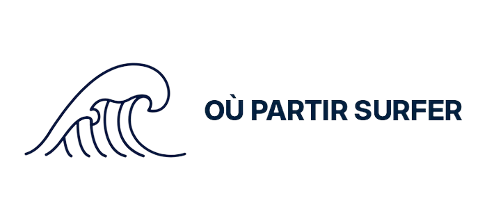 Logo Où partir surfer, site éditorial de voyage surf