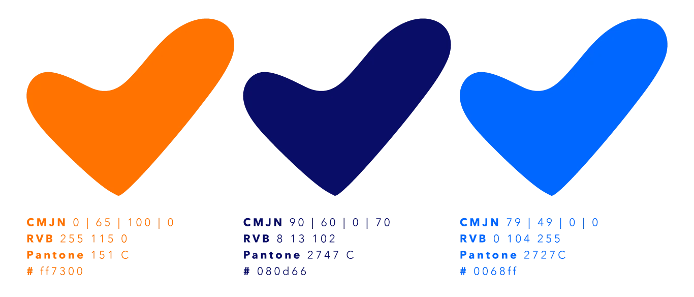 Palette de couleurs de la charte Air Sport Santé, création Amandine Roussarie (Studio d’AR)